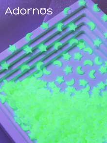 10g Luminous Stars Moon Soft Clay Flakes For Epoxy Resin Filling Green Light Stars Moon Soft Pottery DIY Earrings Keychains Making Accessories