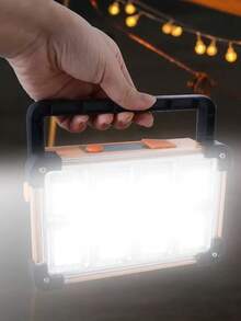 1PC Portable Outdoor Solar Light Camping Light 144/264 LED Safety Lighting Night Light, 1000LUM Outdoor Solar Courtyard Wall Light Outdoor Safety Lighting Work Light, Camping Fishing Spotlight Ground Light, 18650 Lithium Battery Rechargeable High Power Camping Light, 4/5 Lighting Modes Free Selection, USB Rechargeable,