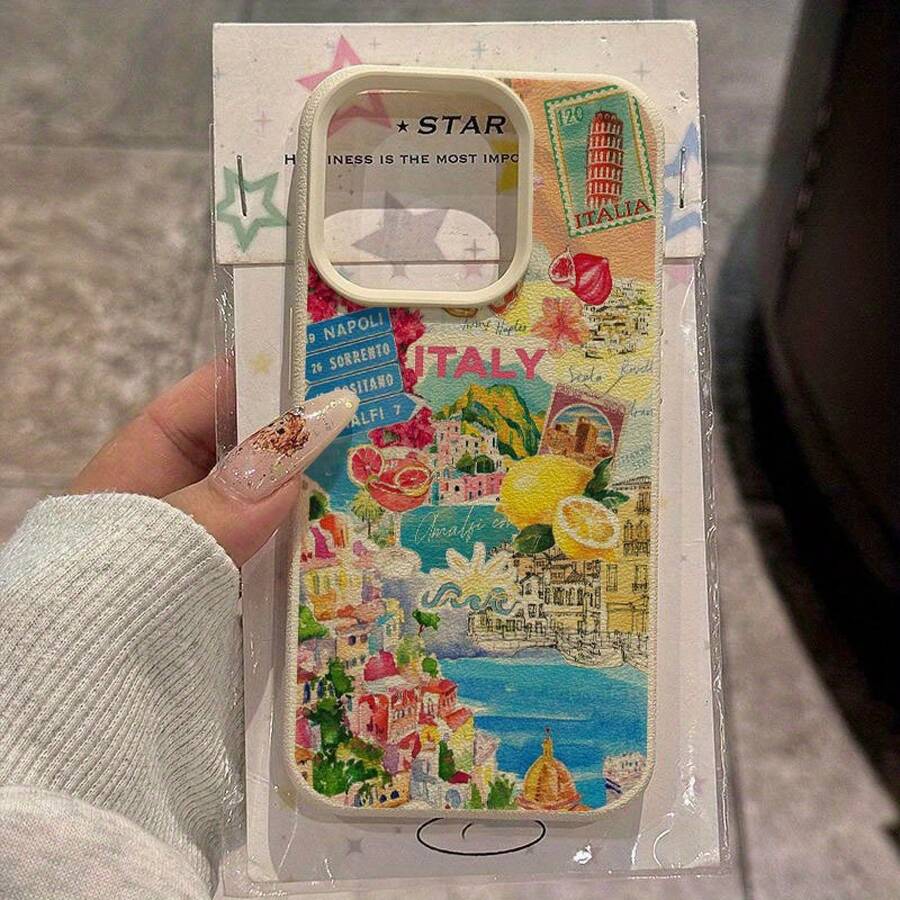 Italian-Themed Collage Patterns Are Suitable For Iphone 16 Pro Max Cases, As Well As For Iphone 15 Pro Max/14/16 Plus/15/13 Pro/12/11. They Feature A Minimalist TPU Design, Offering Drop Protection And A Stylish,Suitable For IPhone17 Air - 白色 - 查看 1