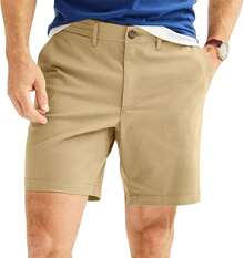 Men's Cotton 5/7 Inseam Shorts Casual Classic Fit Elastic Waistband Summer Twill Chino Golf Dress Short-2025 - màu đen - Xem 4