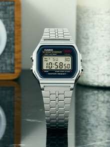 Casio Orologio digitale classico da polso per uomo, orologio da donna, orologio multifunzionale da uomo, cinturino in acciaio inossidabile, quadrante quadrato, orologio elettronico