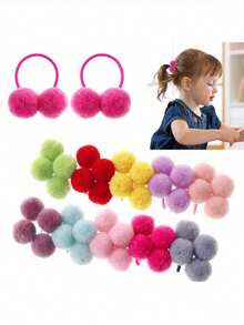 10/20/30 Stücke Haaraccessoires für Baby Mädchen - Plüsch Haargummis und Scrunchies, geeignet für Baby Mädchen, Kleinkind Säuglinge als tägliches Zubehör, Geschenke zu Feiertagen (zufällige Farben)