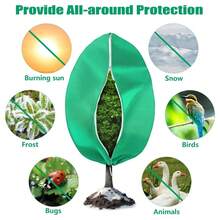 2Packs Large Plant Frost Protection Covers With Zipper - Extra Thick Winter Frost Blankets For Trees & Shrubs