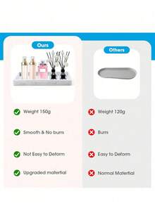 1pc Bathroom Tray, White Marble Rectangular Decorative Tray, Vanity Bathroom Storage Tray, Bathtub, Kitchen Sink, Bathroom Storage Tray