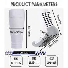 KMOLY 1 Set Soccer Grip Socks,Shin Guard Sleeves For Football Basketball For Men And Women Black/White One Size - màu đen - Xem 6
