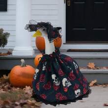 Halloween Goose Outfits 23inch Lawn Goose Holiday Costume With Hat Set Porch Goose For Cement Statue - Burgundy - View 1