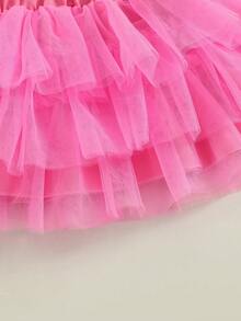 Toddler Baby Girl Halloween Outfit Ghost Embroidered Long Sleeve Sweatshirt Pullover Tops + Elastic Tulle Tutu Skirt 2pcs Infant Fall Winter Outfits Set - màu đen - Xem 10
