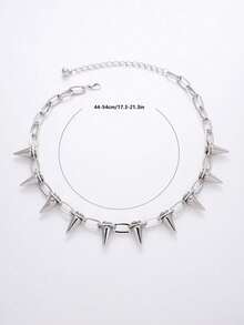 1入組時尚創意多用途圓錐造型頸鏈禮品適合女士和女孩 - 銀色 - 查看 8