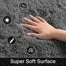 Soft Area Rugs For Livingroom Bedroom, Shaggy Plush Fuzzy Fluffy Carpet Furry Fur Rug, Modern Indoor Comfy Nursery Kids Dorm Home Decor Floor Mat, 3 X 5 Ft, Charcoal - 木炭 - 查看 5