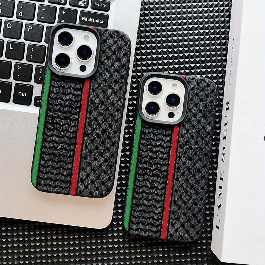 Funda de Teléfono con Bufanda a Cuadros para 16 15 14 13 12 11 Pro Plus, Cubierta Trasera Suave a Prueba de Golpes, Regalo para Parejas - Colores mixtos - Ver 1