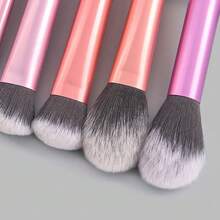 Conjunto de 8/12 pincéis de maquiagem coloridos, pincel para blush, pincel para pó solto, pincel para contorno