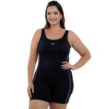 Nexis Plus Size Jumpsuit Swimsuit With Legs For Swimming And Water Aerobics - Black/White - View 13