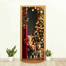 Decorative Christmas Door Cover In Sublimated Fabric 0.85x2.10 - CP-454 - View 1