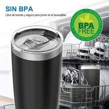 Vaso Térmico de Acero Inoxidable, Taza Termica  y Caliente para Cafe con Tapa , Termo Infusor de Vacío Doble para Hombre, Mujer, Regalo (20oz/600ml) - Negro - Ver 3