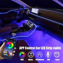 3m/118 Inch Auto Ambient Lighting Car LED Interior Strip Light USB With RGB 16 Million Colors Fiber Optics Neon Decorative Lamps - 1 bộ dây đèn LED màu dài 3 mét - Xem 2