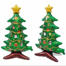 1pc 48inch Stand Pedestal Christmas Theme Santa Claus Christmas Tree Huatoubing Shape Foil Balloons New Year Christmas Decorations 2026 - Multicolor - View 7