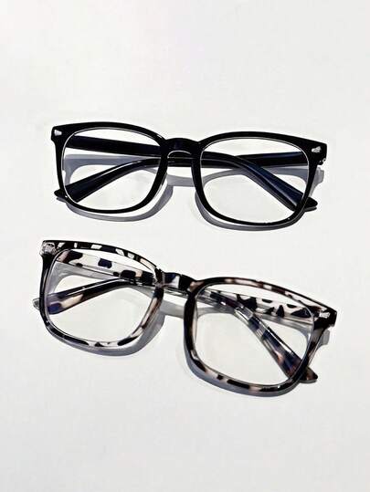 2 piezas Gafas para hombre y mujer anti-azules para prevenir el cansancio visual, ver computadoras, ver televisión, jugar juegos y ver teléfonos móviles, lentes transparentes de cuidado ocular y con estilo