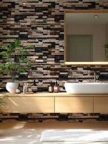 1 rouleau (1m/3m/5m) Papier peint effet 3D à motif marbre beige vintage et bleu marine, amovible et auto-adhésif, papier peint vinyle pour la décoration maison DIY, fond de pièce, chambre, cuisine, salon, salle de bain, armoire, renouvellement de meuble