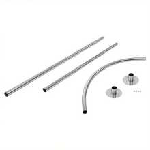 YUNRUX Silver Shower Curtain Rod, Adjustable Shower Curtain Angle Rod, Shower Rod For Bathroom Bathtub, Product Size: 70-95 X 105-165 Cm/27.5-37.4 X 41.3-65 Inches - 彩色 - 查看 6