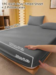 2/3 Pcs Printed Fitted Sheet Set, Bedding, Bed Sheet Set, Soft And Comfortable Bedding, Room Decor, Mother's Day Decor, Skin-Friendly Bed Cover Set For All Season, Domitory Bedding Set, Mattress Protector For Bedroom, Mother's Day Gift, Fits For Twin Full King Queen Size Bed, 1 Fitted Sheet And 2 Pillowcases, Back School Bedding, Machine Washable - 彩色 - 查看 66