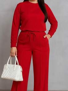 Women Two-Piece Outfits - Red - View 2