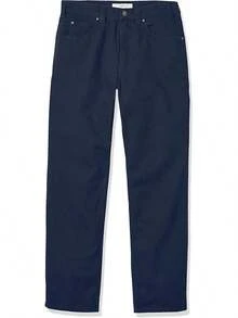 Mens Relaxed-Fit Carpenter Utility Pant With Pockets, Fashionable Workwear - Navy - View 4