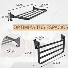 Toallero Soporte De Pared 60cM - Gris Oscuro - Ver 2