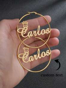 Spersonalizowane kolczyki z imieniem dla kobiet, dziewczęce, 40 mm, kolczyki koła ze stali nierdzewnej, biżuteria dla matki, jej urodziny, spersonalizowany prezent