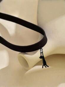 1 Peça Colar Gargantilha Pingente de Gatinho de Halloween, Doce e Ousado / Estilo Gótico Escuro de Halloween, Colar de Pingente de Gatinho de Veludo Preto, Novo Estilo de Colar de Halloween