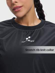 HOTSUIT Sauna Jackets Women Sweat Suits Sauna Shirt Gym Shirt Workout Sauna Suit Sport Top Gym Top Gym Clothes Gym Wear Sports Wear Sauna Suit Sauna Top, Valentine Gift - Black - View 7