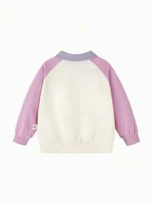 女婴秋季运动衫柔软透气耐穿舒适日常穿着 - 乳白 - 查看 5