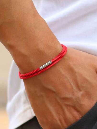 3mm Double Rope Men Armband Bracelet Charms Silver Color Easy Hook Simple Bracelet For Men Jewelry