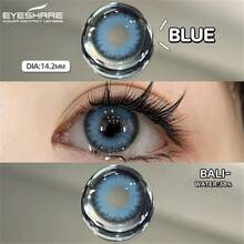 EYESHARE 1 Pair Colored Contact Lenses For Eyes Fashion Blue Contact Lenses For Brown Eyes Colored Makeup Green Contact Lenses For Gray Eyes Yearly Use- No Degree, 14.2 Mm - BALI-BLUE - 查看 2