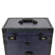 YUNRUX Rolling Makeup Case, Professional Makeup Travel Case, Multi-Layer Salon Organizer, Cosmetic Train Trolley With 4 Wheels, NEW - Blue - View 3