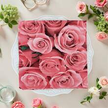 20/40 piezas Servilletas de papel con estampado de rosas rojas, de 6.5*6.5 pulgadas plegadas, servilletas desechables impresas de 2 capas con rosas rojas, amarillas y rosas, perfectas para el Día de San Valentín, cumpleaños, fiesta nupcial, celebración de fiestas, decoración de bodas en suministros para eventos y fiestas