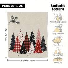 Ultra-Soft Flannel Plaid Pines Blanket - Red Black White Beige Winter Snowflake & Pine Tree Design, All-Season Cozy Bedspread Sofa, Bed, Chair - Soft Warm Throw With Plaid & Snow Patterns, Durable Printing, Red/Black/White/Beige Checkered & Solid Colors, Style Cozy Bedding Accessory, All-Year Comfort, Festive Winter Decorations, Bedding, Thanksgiving Blanket, Cute Blankets 280gsm Room Decor Home Essentials Decor Bedroom