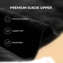 Women's Snow Boots Genuine Suede, 1.5 Inch Platform Fuzzy Winter Water Resistant Mini Ankle Boots Stable Lightweight Booties Anti-Slip With Memory Foam Festival Outdoor Boots - màu đen - Xem 3