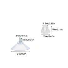 12个玻璃吸盘25/32/41毫米小吸盘透明PVC窗户吸盘不带钩重型吸盘带M4螺丝适用于浴室墙窗汽车遮阳牌照 - 透明白 - 查看 9