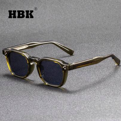 HBK Occhiali da uomo con montatura colorblock in CP + PC, stile retrò alla moda classico, nuova decorazione, ideali per fotografia, feste, regali di compleanno, con confezione completa