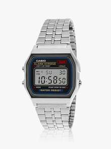 Casio Orologio digitale classico da polso per uomo, orologio da donna, orologio multifunzionale da uomo, cinturino in acciaio inossidabile, quadrante quadrato, orologio elettronico