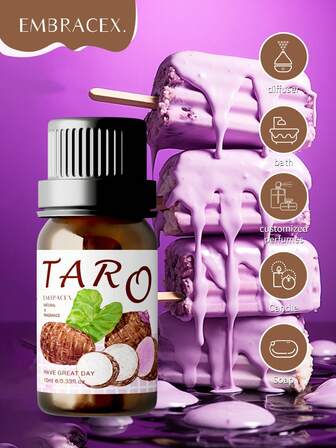 EMBRACEX. 10ml Sweet Fragrance Taro Essential Oil,Suitable For Humidifiers Diffusers Candle Making, Aromatherapy Essential Oils Taro Ice Cream Aroma Long Lasting Taro Puree Car Aromatherapy,Fireless Aromatherapy,Funny Gifts,Women, Mom, Wife, Sister, Teen, Girl Friend