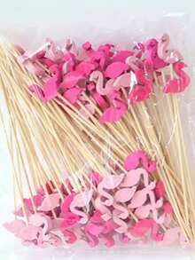 100 szt. patyczków owocowych, patyczki bambusowe, patyczki kwiatowe, widelce do owoców, kreatywne wykałaczki artystyczne, dekoracyjne patyczki bambusowe, widelce do burgerów, odpowiednie do dekoracji napojów i widelców deserowych, kuchnia, prezent świąteczny