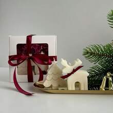 2 pièces Moule de bougie en forme d'arbre de Noël et de renne, fournitures artisanales pour la fabrication de bougies, moules de décoration pour la maison pour la cire, la résine, le plâtre, le silicone