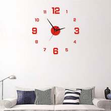 Simple Illuminated Digital Clock, European Style DIY Silent Wall Clock, Suitable For Study Room And Living Room, No Drilling Required, Wall-Mounted Clock