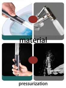 不锈钢马桶清洁喷枪套装，通用G1/2进水口径，防水密封胶带，手动清洁淋浴喷头高压水枪，适用于马桶，浴室马桶清洁水枪，浴室增压手持花洒，可调节水压的坐浴盆喷枪套装