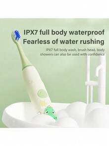 1 pieza Cepillo de dientes eléctrico recargable/a batería con 6 cabezales de cepillo, modelo de batería de 1 velocidad, modelo recargable de 4 velocidades - Morado - Ver 6