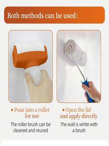 Rouleau de peinture rechargeable avec réservoir de 500 ml - Design blanc, idéal pour les réparations murales, les retouches, les graffitis et les projets d'artisanat - Applicateur en plastique durable pour une peinture facile, peut également être utilisé pour la décontamination et les taches murales (nouveaux et anciens modèles expédiés de manière aléatoire) - Multicolore - Voir 5