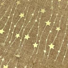 1 pieza Camino de mesa de 275cm*28cm con estampado de estrellas de lámina de oro, estilo minimalista moderno, mantel rectangular de poliéster plateado brillante para fiestas navideñas, días festivos, comedor, decoración del hogar - Dorado - Ver 3