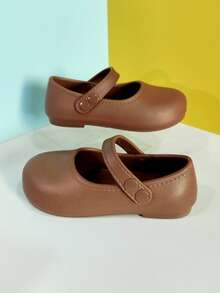 1 par de zapatos planos casuales de unicolor para niñas, cómodos y antideslizantes, ligeros y adecuados para uso en exteriores, para otoño/invierno