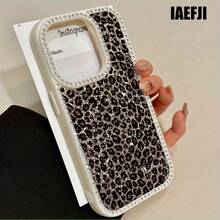 A Shiny Leopard Print Flip Case With Diamonds For IPhone 17promax/17air 16 Pro Max, 16, 15 Pro, 14, 14 Plus, 14 Pro Max, 13, 13 Pro, 12 Pro And 11 Pro Max Models. Designed To Resist Drops And Stains, This Soft Case Is Perfect For Men And Women With Elegant Diamond Trim. - 粉紅色 - 查看 9